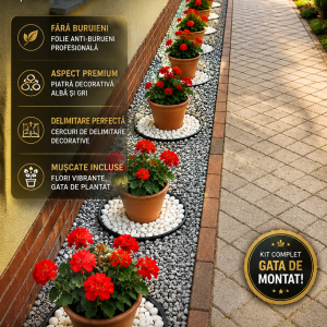 Kit Grădină Decorativă 8 Metri cu Mușcate